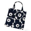 マリメッコ（marimekko） Pieni Unikko ピエニ ウニッコ ファブリックバッグ／エコバッグ／トートバッグ 43×43cm ダークブルー 072168-855／23SS