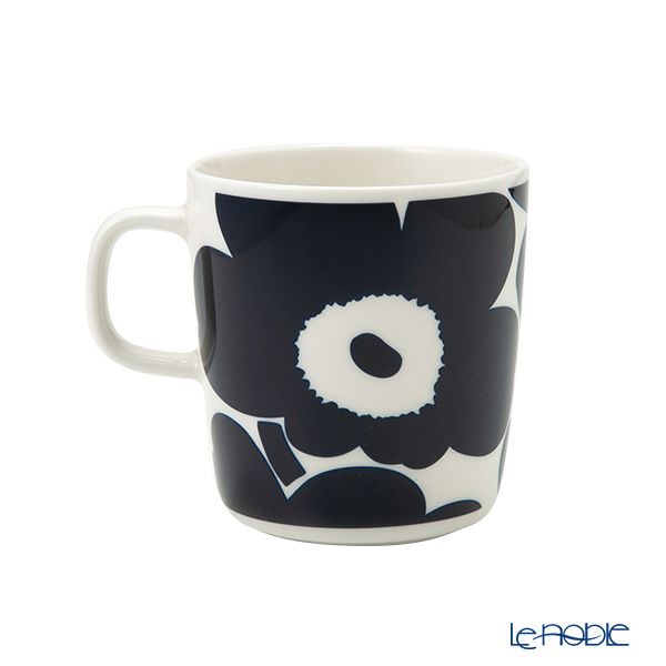 マリメッコ（marimekko） Unikko ウニッコ マグカップ 400ml ホワイト×ダークブルー 072276-150／23SS