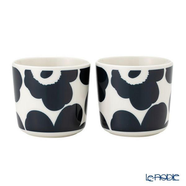 マリメッコ（marimekko） Unikko ウニッコ コーヒーカップセット（ハンドルなし） ダークブルー×ホワイト 072277-150／23SS