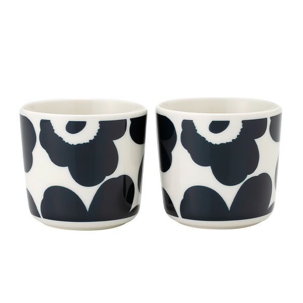マリメッコ（marimekko） Unikko ウニッコ コーヒーカップセット（ハンドルなし） ダークブルー×ホワイト 072277-150／23SS