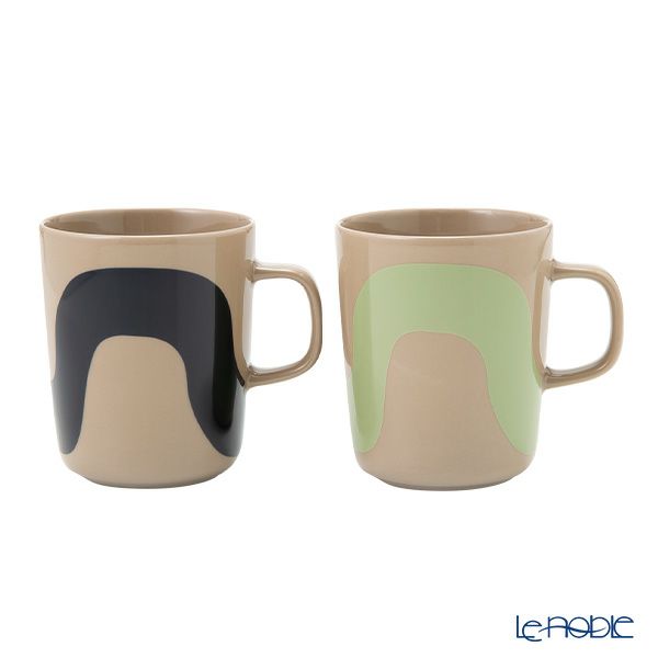 マリメッコ（marimekko）Seireeni セイレーニ／サイレン マグカップセット 250ml ブラック×グリーン 072253-856／23SS