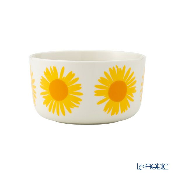 マリメッコ（marimekko） Auringonkukka アウリンゴンクッカ／ひまわり ボウル 500ml ホワイト×イエロー×オレンジ 072290-122／23SS