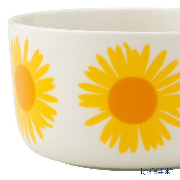 マリメッコ（marimekko） Auringonkukka アウリンゴンクッカ／ひまわり ボウル 500ml ホワイト×イエロー×オレンジ 072290-122／23SS