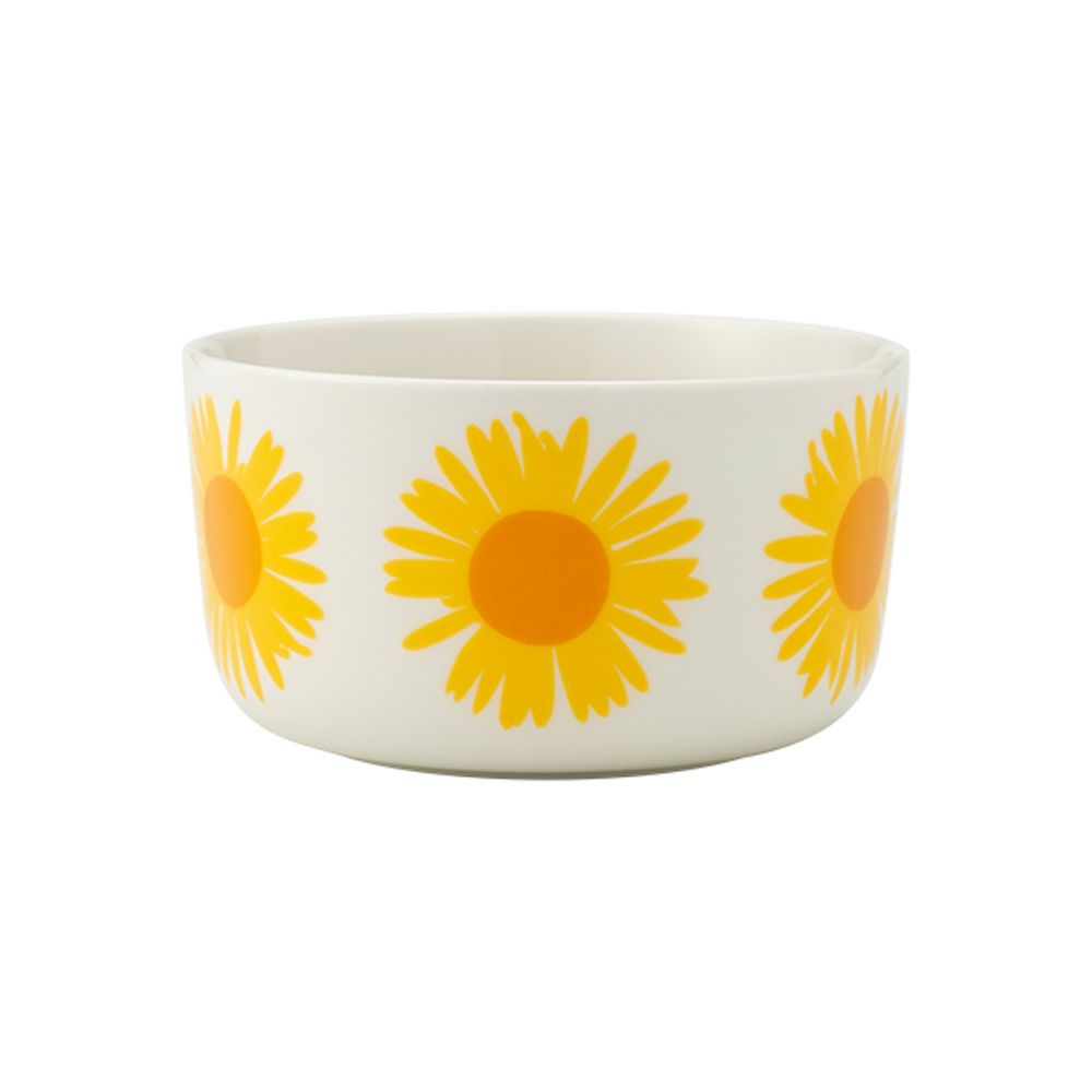 マリメッコ（marimekko） Auringonkukka アウリンゴンクッカ／ひまわり ボウル 500ml ホワイト×イエロー×オレンジ 072290-122／23SS