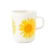 マリメッコ（marimekko） Auringonkukka アウリンゴンクッカ／ひまわり マグカップ 250ml ホワイト×イエロー×オレンジ 072288-122／23SS