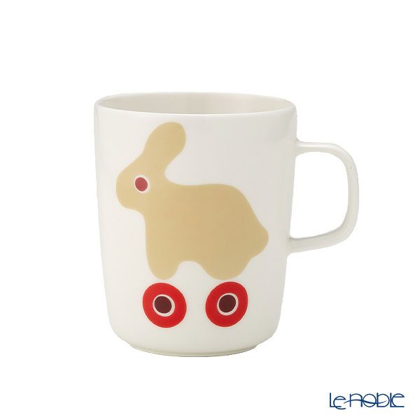 マリメッコ（marimekko） Rulla ルッラ／ローラー マグカップセット 250ml ホワイト×ベージュ×レッド 072247-183／23SS