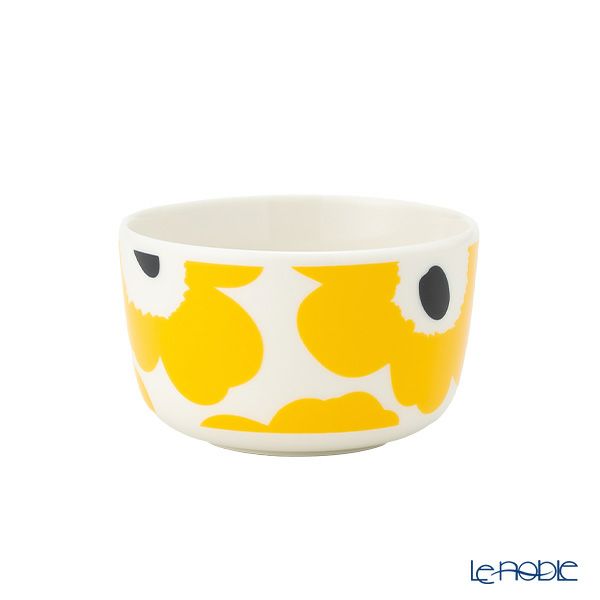 マリメッコ（marimekko） Unikko ウニッコ ボウル 250ml ホワイト×イエロー×ダークブルー 072396-128／23SS