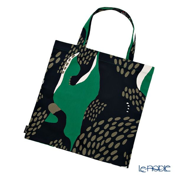 マリメッコ（marimekko） ピエニ Ilves イルヴェス／オオヤマネコ ファブリックバッグ／エコバッグ／トートバッグ ダークブルー×グリーン 072615-650／23AW