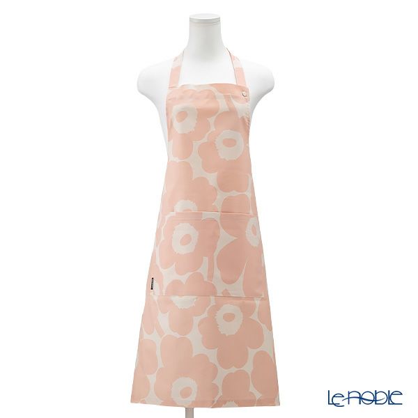 マリメッコ（marimekko） Pieni Unikko ピエニ ウニッコ エプロン 着丈84×身幅83cm ピーチ×ホワイト 072563-122／23AW