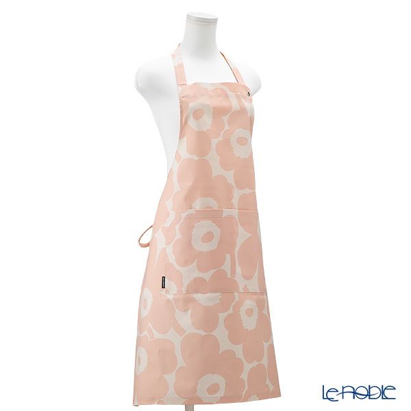 マリメッコ（marimekko） Pieni Unikko ピエニ ウニッコ エプロン 着丈84×身幅83cm ピーチ×ホワイト 072563-122／23AW