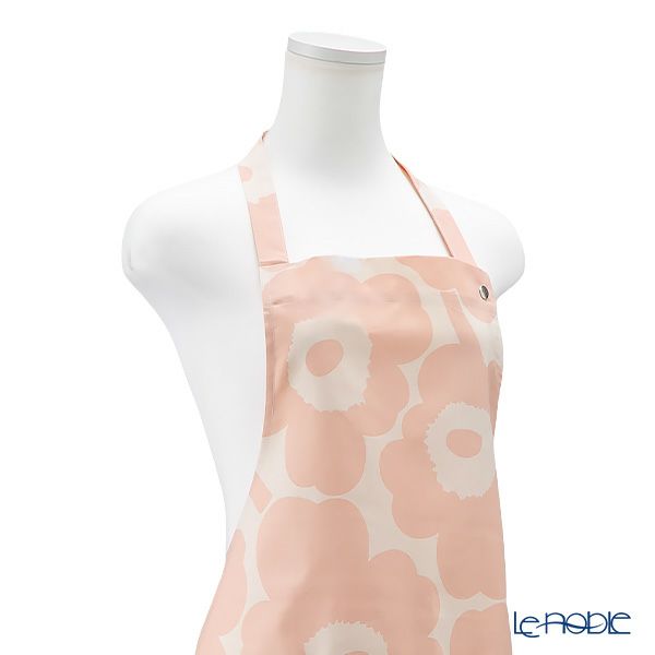 マリメッコ（marimekko） Pieni Unikko ピエニ ウニッコ エプロン 着丈84×身幅83cm ピーチ×ホワイト 072563-122／23AW