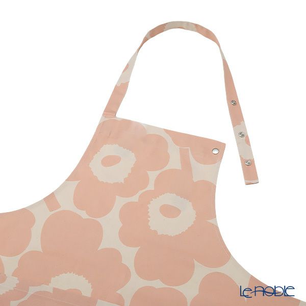 マリメッコ（marimekko） Pieni Unikko ピエニ ウニッコ エプロン 着丈84×身幅83cm ピーチ×ホワイト 072563-122／23AW