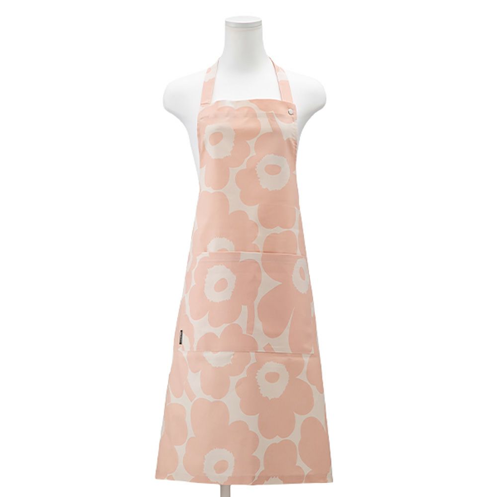 マリメッコ（marimekko） Pieni Unikko ピエニ ウニッコ エプロン 着丈84×身幅83cm ピーチ×ホワイト 072563-122／23AW