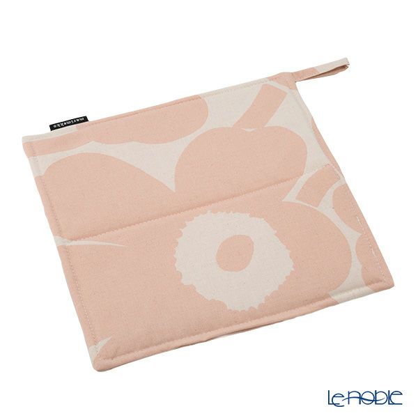 マリメッコ（marimekko） Pieni Unikko ピエニ ウニッコ ポットホルダー ピーチ×ホワイト 21×21cm 072561-122／23AW