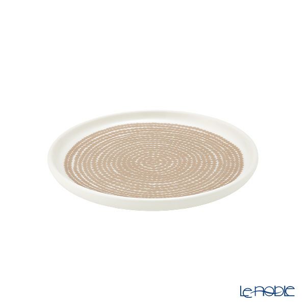 マリメッコ（marimekko） Siirtolapuutarha シイルトラプータルハ／市民菜園 プレート 13.5cm ホワイト×ベージュ 072638-180／23AW