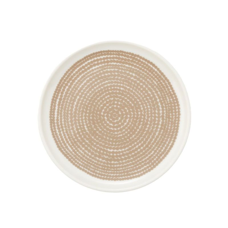 マリメッコ（marimekko） Siirtolapuutarha シイルトラプータルハ／市民菜園 プレート 13.5cm ホワイト×ベージュ 072638-180／23AW