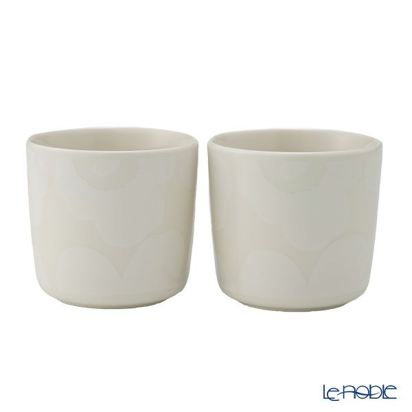 マリメッコ（marimekko） ウニッコ コーヒーカップセット（ハンドルなし） ホワイト×ナチュラルホワイト 072592-100