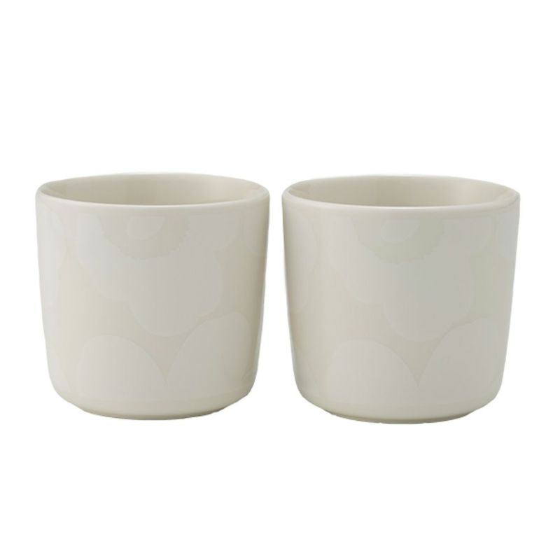マリメッコ（marimekko） ウニッコ コーヒーカップセット（ハンドルなし） ホワイト×ナチュラルホワイト 072592-100