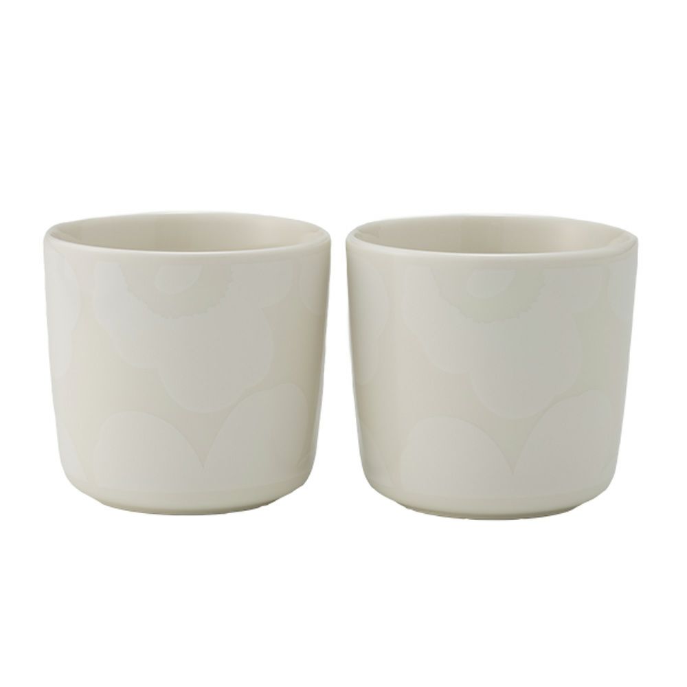 マリメッコ（marimekko） ウニッコ コーヒーカップセット（ハンドルなし） ホワイト×ナチュラルホワイト 072592-100