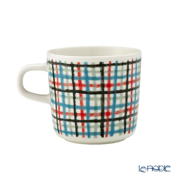 マリメッコ（marimekko） Urdimbre ウルディンブレ／縦糸 コーヒーカップ 200ml レッド×ライトブルー 072646-136／23AW