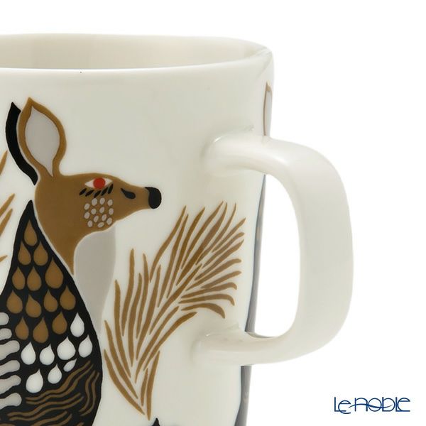 マリメッコ（marimekko） ペウラ／鹿 ＆ ケトゥンマルヤ／キツネとベリー ゴールド マグカップ 250ml ペア 072835-193／23AW