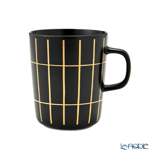 マリメッコ（marimekko） Tiiliskivi ティイリスキヴィ／煉瓦 れんが マグカップ 250ml ブラック×ゴールド 072841-920／23AW