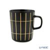 マリメッコ（marimekko） Tiiliskivi ティイリスキヴィ／煉瓦 れんが マグカップ 250ml ブラック×ゴールド 072841-920／23AW