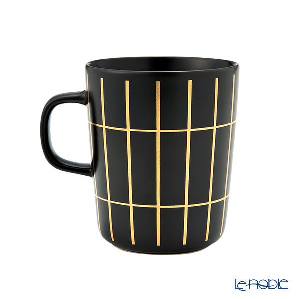マリメッコ（marimekko） Tiiliskivi ティイリスキヴィ／煉瓦 れんが マグカップ 250ml ブラック×ゴールド 072841-920／23AW