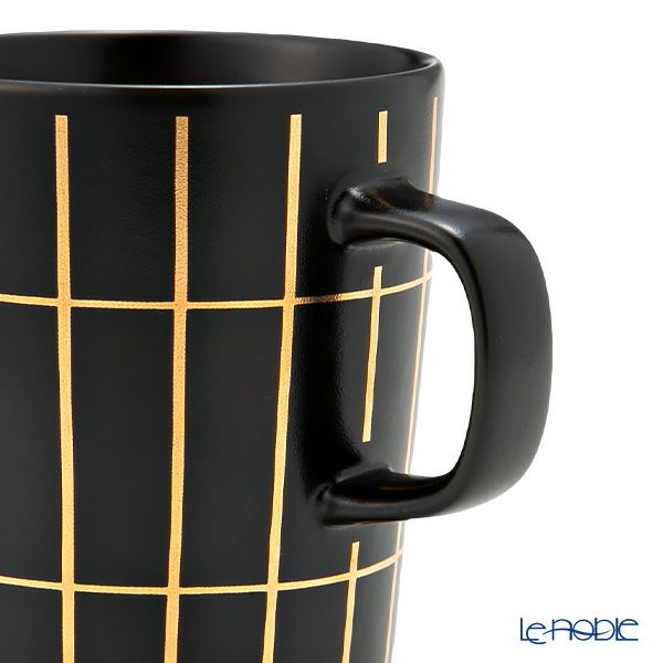 マリメッコ（marimekko） Tiiliskivi ティイリスキヴィ／煉瓦 れんが マグカップ 250ml ブラック×ゴールド 072841-920／23AW