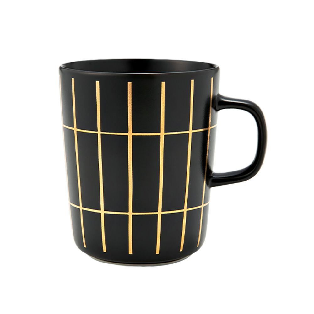 マリメッコ（marimekko） Tiiliskivi ティイリスキヴィ／煉瓦 れんが マグカップ 250ml ブラック×ゴールド 072841-920／23AW