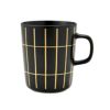マリメッコ（marimekko） Tiiliskivi ティイリスキヴィ／煉瓦 れんが マグカップ 250ml ブラック×ゴールド 072841-920／23AW