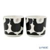 マリメッコ（marimekko） Unikko ウニッコ コーヒーカップセット（ハンドルなし）ブラック×シルバー 072780-199／23AW