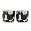 マリメッコ（marimekko） Unikko ウニッコ コーヒーカップセット（ハンドルなし）ブラック×シルバー 072780-199／23AW