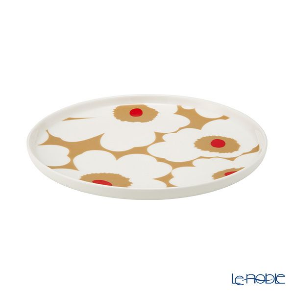 マリメッコ（marimekko） Unikko ウニッコ プレート 20cm ベージュ×レッド 072864-183／23AW