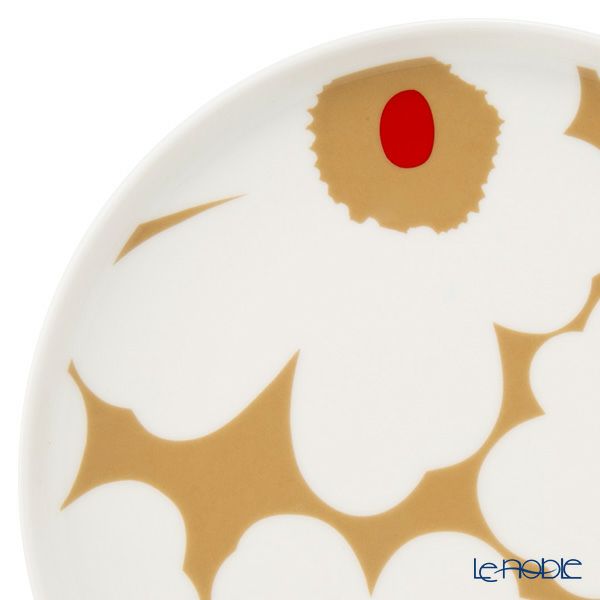 マリメッコ（marimekko） Unikko ウニッコ プレート 20cm ベージュ×レッド 072864-183／23AW