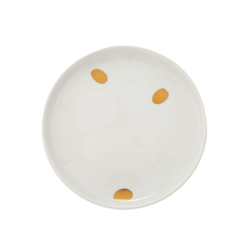 マリメッコ（marimekko） Unikko ウニッコ プレート 13.5cm ホワイト×ゴールド 072868-120／23AW