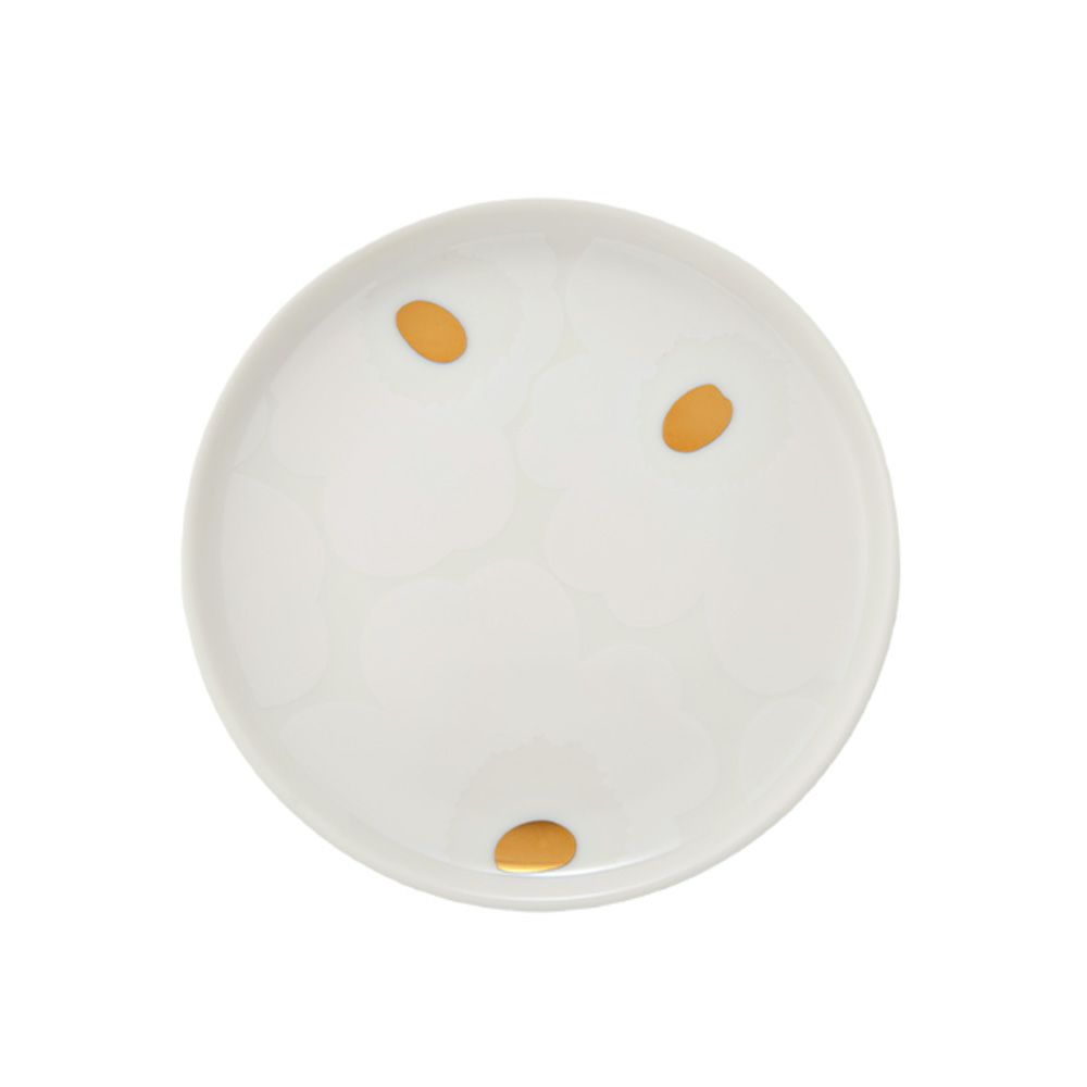 マリメッコ（marimekko） Unikko ウニッコ プレート 13.5cm ホワイト×ゴールド 072868-120／23AW