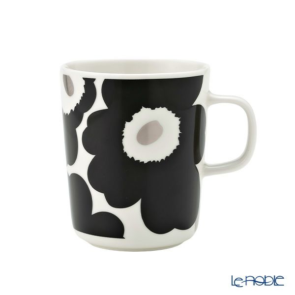 マリメッコ（marimekko） Unikko ウニッコ マグカップ 250ml ブラック×シルバー 072779-199／23AW