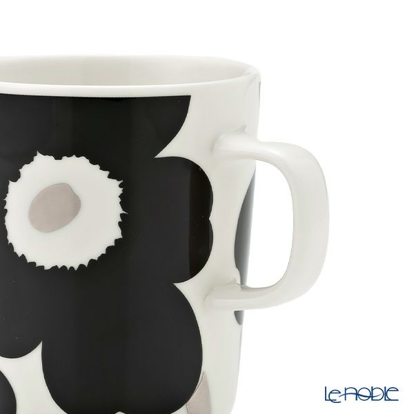 マリメッコ（marimekko） Unikko ウニッコ マグカップ 250ml ブラック×シルバー 072779-199／23AW