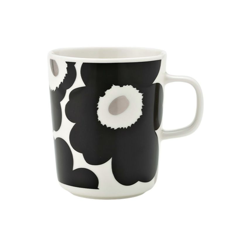 マリメッコ（marimekko） Unikko ウニッコ マグカップ 250ml ブラック×シルバー 072779-199／23AW
