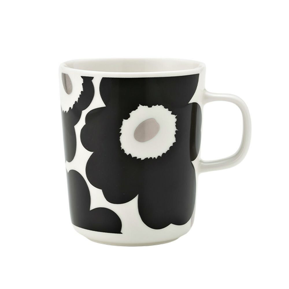 マリメッコ（marimekko） Unikko ウニッコ マグカップ 250ml ブラック×シルバー 072779-199／23AW