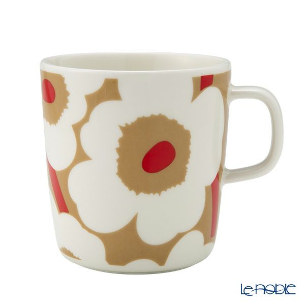 マリメッコ（marimekko） Unikko ウニッコ マグカップ 400ml ベージュ×レッド 072863-183／23AW