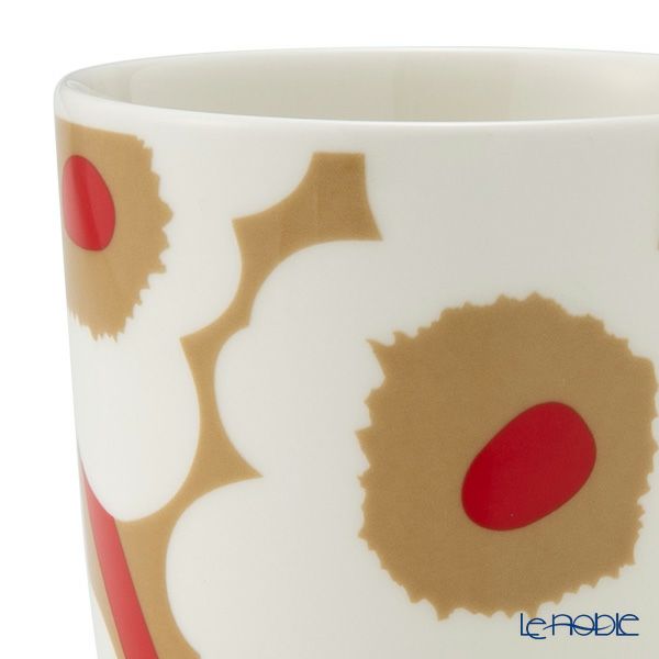 マリメッコ（marimekko） Unikko ウニッコ マグカップ 400ml ベージュ×レッド 072863-183／23AW