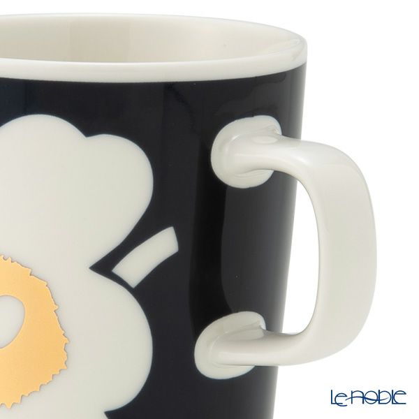 マリメッコ（marimekko） Unikko ウニッコ マグカップ 250ml ダークブルー×ゴールド ペア 072928-152／23AW