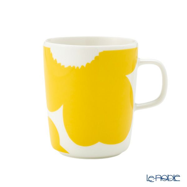 マリメッコ（marimekko）Iso Unikko イソ ウニッコ／大きなけしの花 マグカップ 250ml ホワイト×イエロー 073178-120／24SS