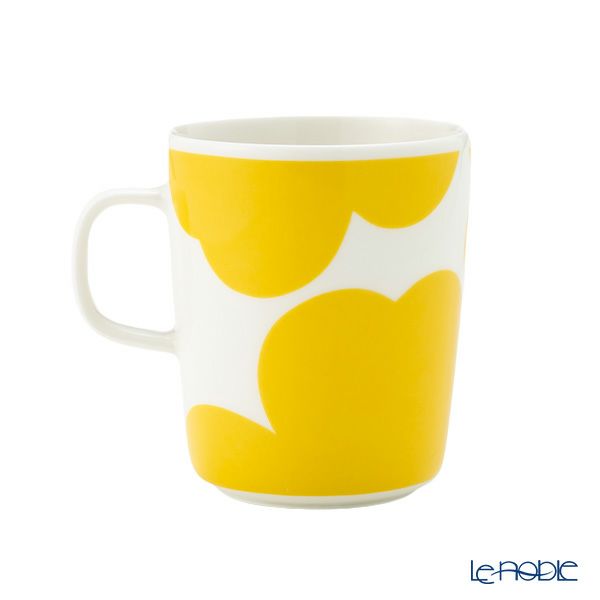 マリメッコ（marimekko）Iso Unikko イソ ウニッコ／大きなけしの花 マグカップ 250ml ホワイト×イエロー 073178-120／24SS
