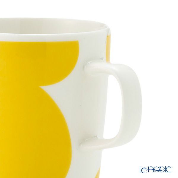 マリメッコ（marimekko）Iso Unikko イソ ウニッコ／大きなけしの花 マグカップ 250ml ホワイト×イエロー 073178-120／24SS