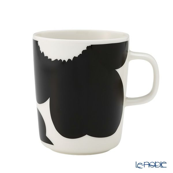 マリメッコ（marimekko） Unikko ウニッコ／けしの花 60thアニバーサリーコレクション マグカップ 250ml ブラック×ホワイト 073084-190／24SS