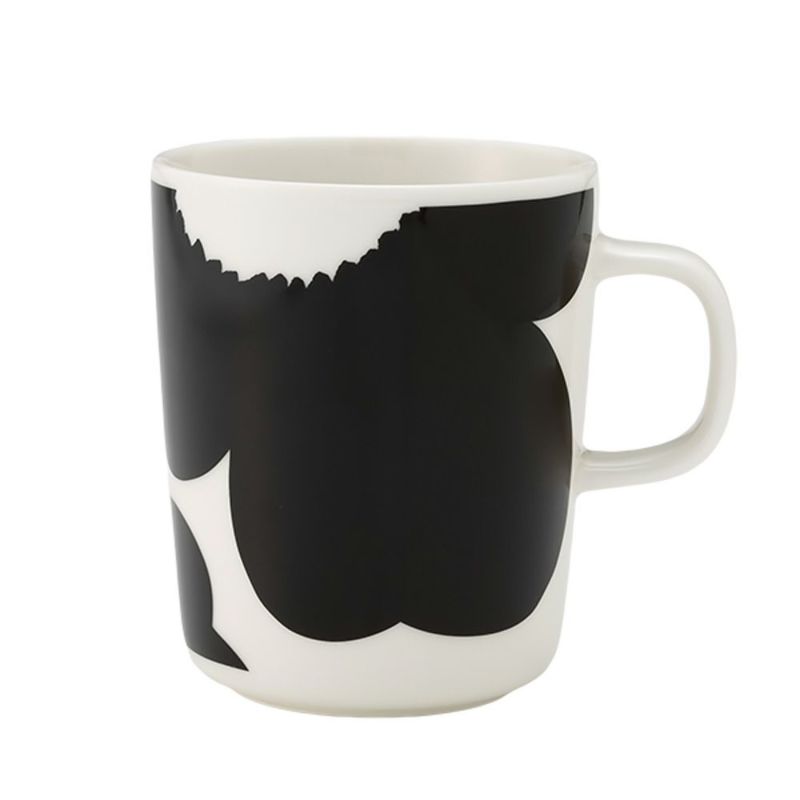 マリメッコ（marimekko） Unikko ウニッコ／けしの花 60thアニバーサリーコレクション マグカップ 250ml ブラック×ホワイト 073084-190／24SS