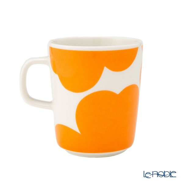 マリメッコ（marimekko） Unikko ウニッコ／けしの花 60thアニバーサリーコレクション マグカップ ホワイト×オレンジ×イエロー 250ml 073157-122／24SS